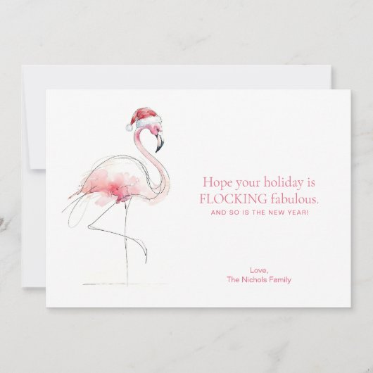 FLAMINGO CHRISTMAS CARD Pink Florida Holiday Card  シーズンカード (正面)