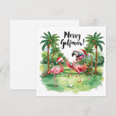 Flamingo Christmas Golfer in the golf course  (正面/裏面)