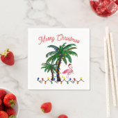 Flamingo Christmas Holiday party スタンダードカクテルナプキン (インサイチュ)