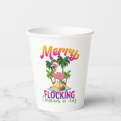 Flamingo Christmas In July | Tropical Flamingo 紙コップ (正面)