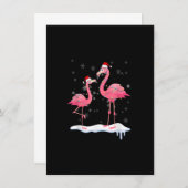 Flamingo Christmas Tree Santa Hat 招待状 (正面/裏面)