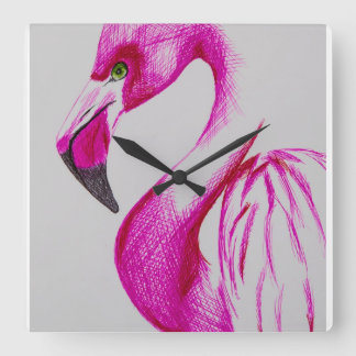 Flamingo clock スクエア壁時計