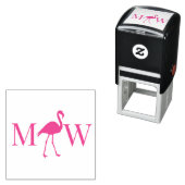 Flamingo Couple Wedding 2 Initial Monogram セルフインキングスタンプ (インサイチュ)