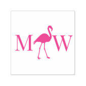 Flamingo Couple Wedding 2 Initial Monogram セルフインキングスタンプ (デザイン)