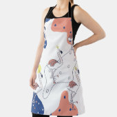 Flamingo Crown:抽象芸術ヴィンテージシームレス。 エプロン (インサイチュ)