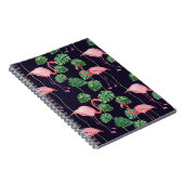 Flamingo Dark:小さな水色パターン。 ノートブック (右側)