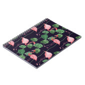 Flamingo Dark:小さな水色パターン。 ノートブック (左側)