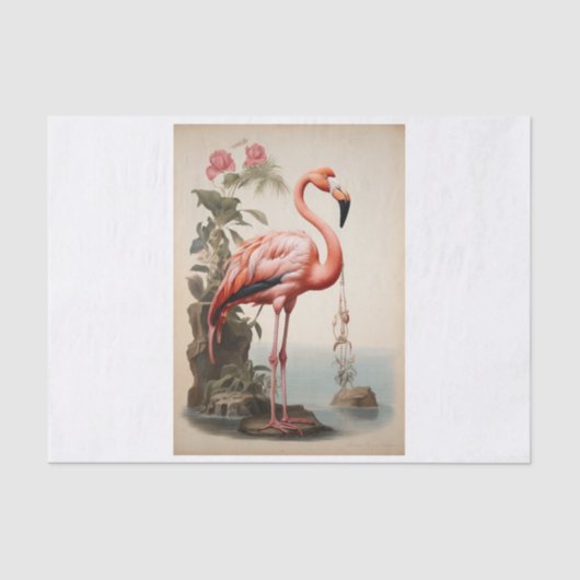 Flamingo decoupage tissue papier 薄葉紙 (正面)