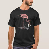 Flamingo Drinking Martini Art Illustration Premium Tシャツ (正面)
