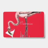 Flamingo Drinking Martini Thunder_Cove バッジ (裏面)