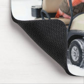 Flamingo Driving a Golf Cart With Snowplow マウスパッド (コーナー)