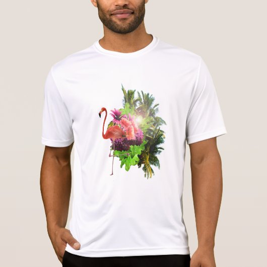 Flamingo e flores tシャツ (正面)