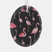 Flamingo Flock:ヴィンテージシームレスデザイン ガラスオーナメント (正面右)