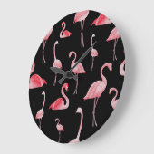Flamingo Flock:ヴィンテージシームレスデザイン ラージ壁時計 (傾斜)