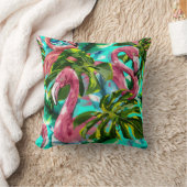 FLAMINGO FLOCK THROW PILLOW クッション (ブランケット)