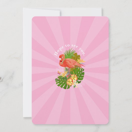 Flamingo Florida Tropical Pink Retirement 招待状 (裏面)