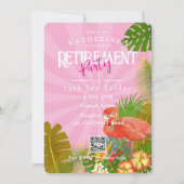 Flamingo Florida Tropical Pink Retirement 招待状 (正面)