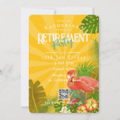 Flamingo Florida Tropical Yellow Retirement 招待状 (正面)
