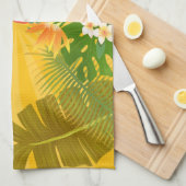 Flamingo Florida Welcome Yellow Orange キッチンタオル (四つ折り)