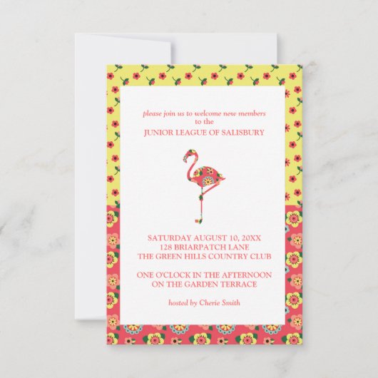 Flamingo Garden Party Invitations 招待状 (正面)