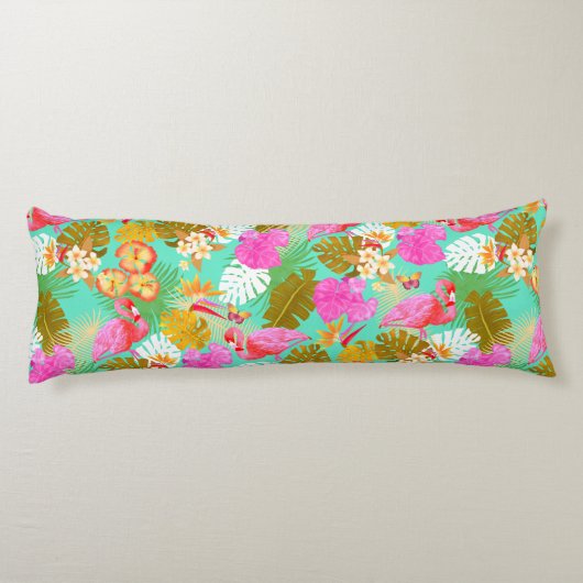 Flamingo Garden Teal ボディピロー (裏面)