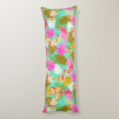 Flamingo Garden Teal ボディピロー (裏面 (縦))