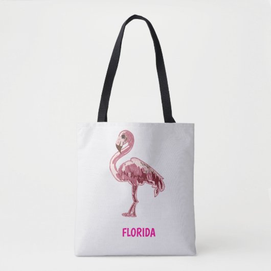 Flamingo gemalter pinker Flamingo トートバッグ (正面)