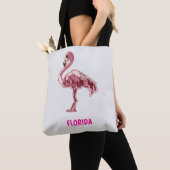 Flamingo gemalter pinker Flamingo トートバッグ (クローズアップ)