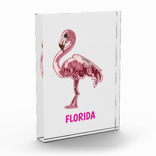 Flamingo gemalter pinker Flamingo  フォトブロック (左)