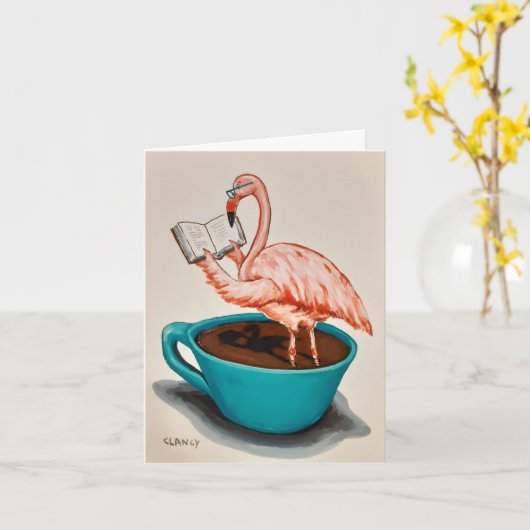 Flamingo Get Well card カード (黄色い花)