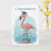 Flamingo Graduation Card カード (黄色い花)