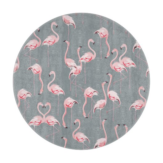 Flamingo Gray:ヴィンテージシームレスパターン。 カッティングボード (正面)