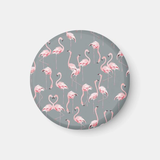 Flamingo Gray:ヴィンテージシームレスパターン。 マグネット (正面)