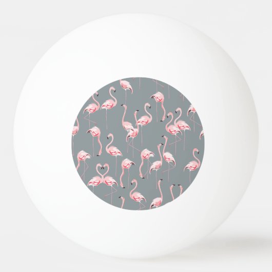 Flamingo Gray:ヴィンテージシームレスパターン。 卓球ボール (正面)