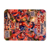 Flamingo Happy 250th Birthday America July 4th マグネット (横)