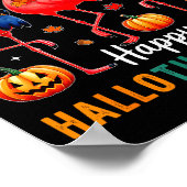 Flamingo Happy Hallothanksmas Funny Halloween Than ポスター (角)