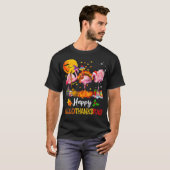 Flamingo Happy HalloThanksMas Halloween Thanksgivi Tシャツ (正面フル)