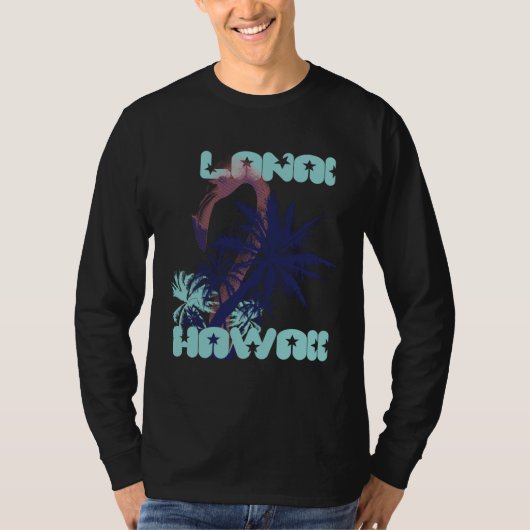 Flamingo Hawaii Lanai Palm trees Vacation Ocean Tシャツ (正面)