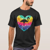 Flamingo Heart With Tie dye Print For Flamingo Tシャツ (正面)