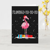 Flamingo Ho Ho Ho Nk Christmas Tree Lights Chain X カード (黄色い花)