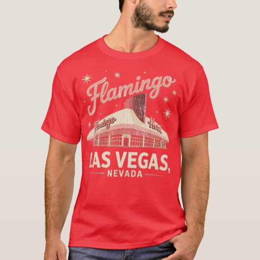Flamingo Hotel Retro Vintage Las Vegas Tシャツ (正面)