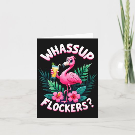 Flamingo Humor Quote Flamingo Lover Whup Flockers  カード (正面)