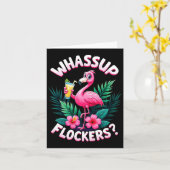 Flamingo Humor Quote Flamingo Lover Whup Flockers  カード (黄色い花)