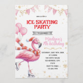 Flamingo Ice Skating invitation 招待状 (正面)