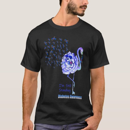 Flamingo I'm Still Standing Diabetes Awareness Tシャツ (正面)