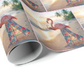 Flamingo In a Skirt Holding a Champagne Flute ラッピングペーパー (ロールコーナー)
