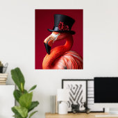 Flamingo in a Top Hat ポスター (ホームオフィス)