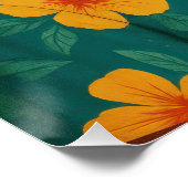 Flamingo in Hawaiian Shirt Poster - Retro Summer ポスター (コーナー)