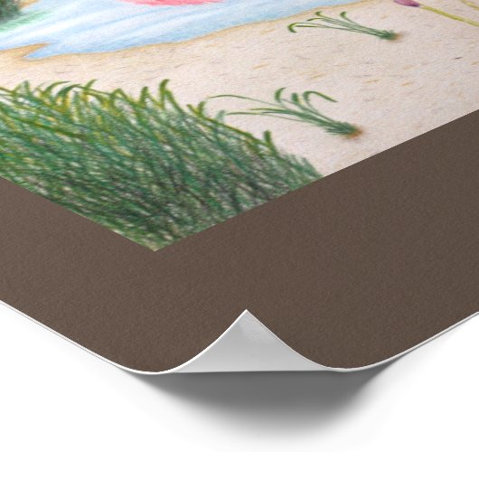 Flamingo in the Marsh Canvas Print ポスター (角)