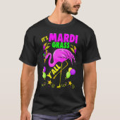 Flamingo Its Mardi Gras Yall Carnival Jester Hat W Tシャツ (正面)